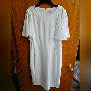 Calvin Klein white sheath dress. Size 12. New with tags.